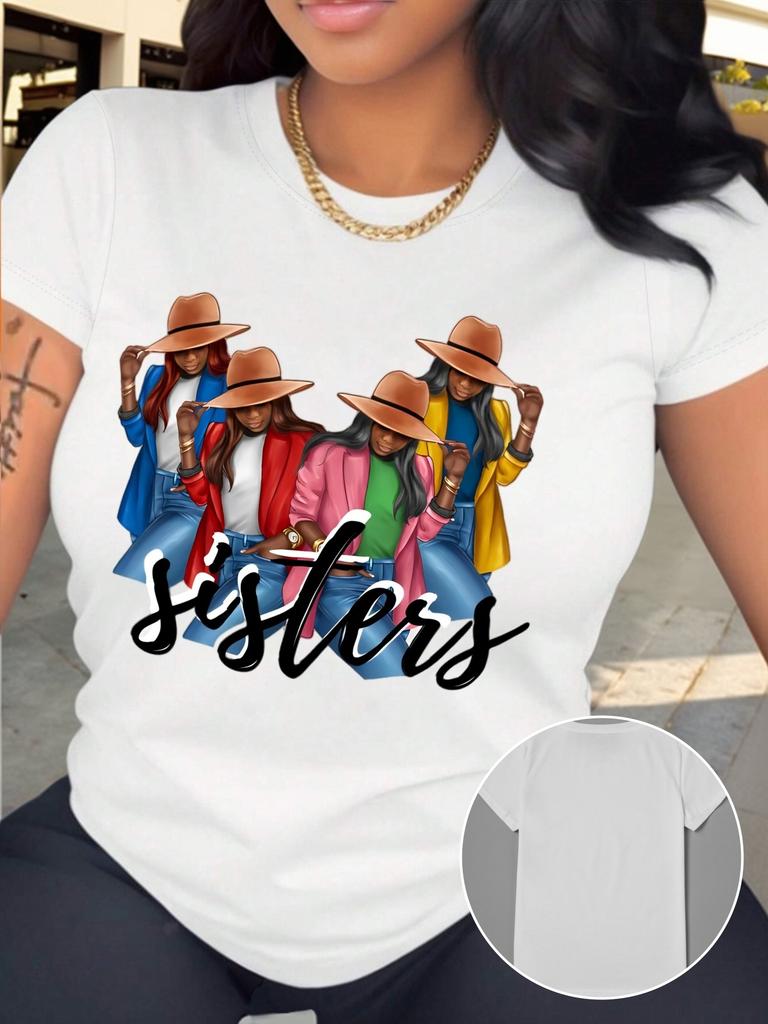Sisters Graphic Print Fashion T-shirt