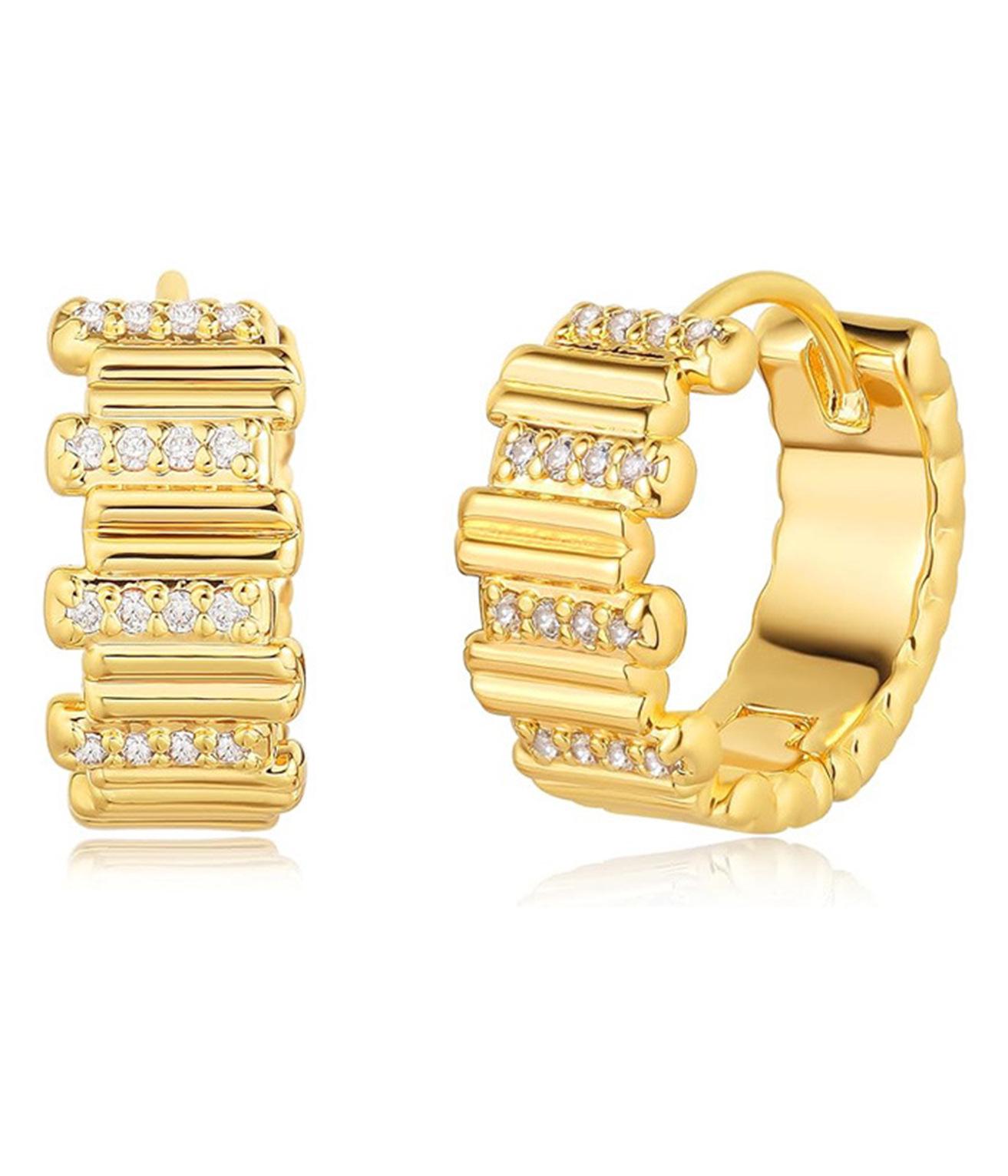 Elegant Zirconia Hoop & Dangle Earrings, 18K Gold-Plated 925 Sterling Silver Ear Jewelry for Women 925 Sterling Silver