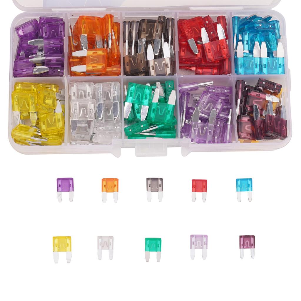 AHL Flat Fuse Set Standard 5A, 7.5A, 10A, 15A, 20A, 25A, 30A, 35A, 40A, 50A, 100pcs each