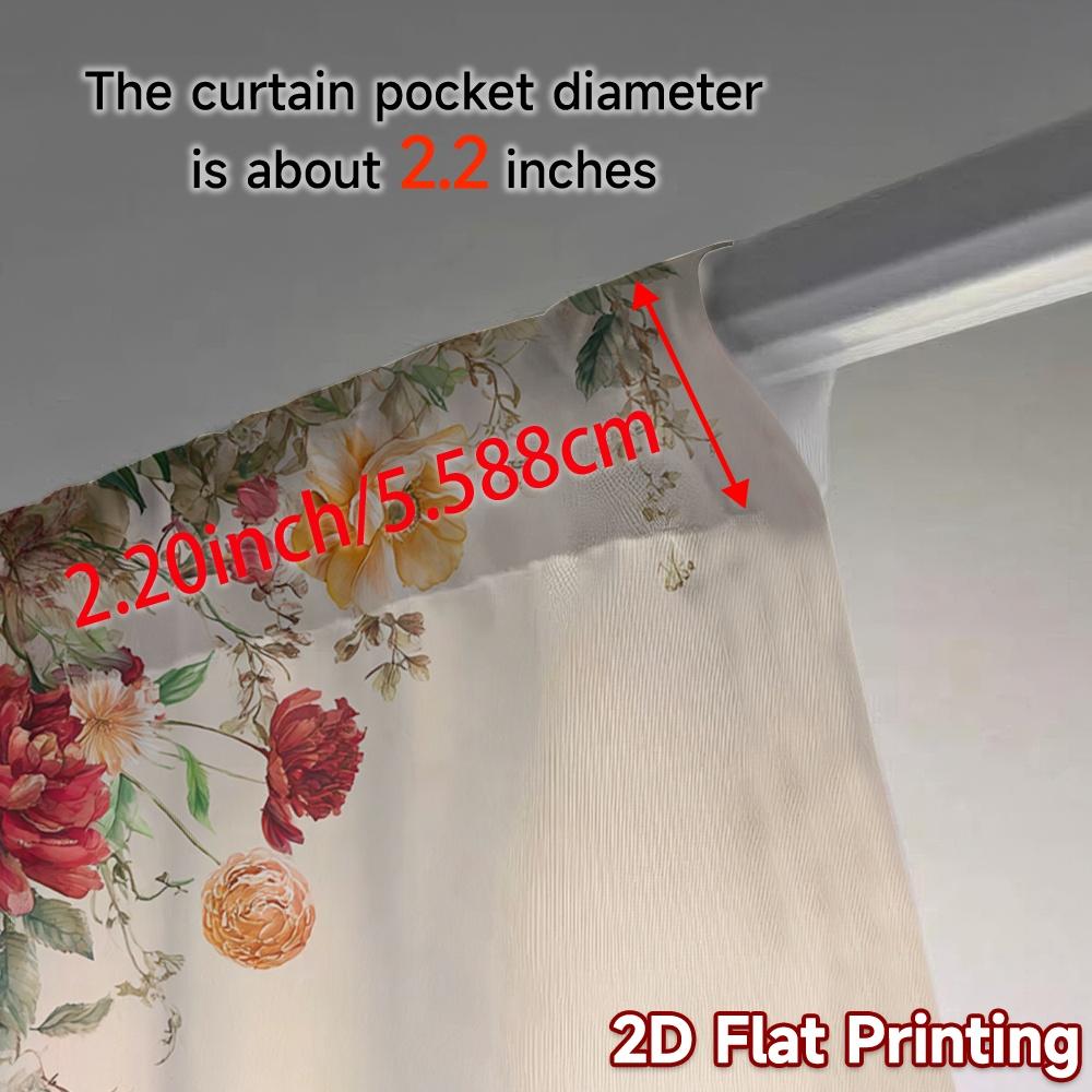 Set Of 2 Contemporary Flat Printing Jit Curtains Without Rod Floral Drapes Chic Polyester Easy Install All Curtain Made