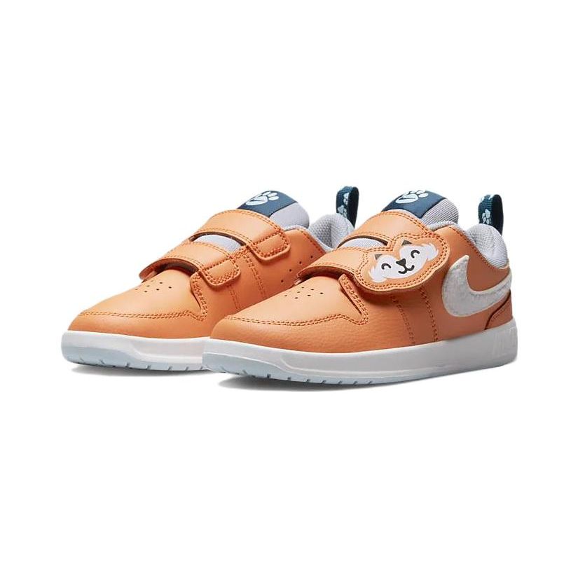 Nike Pico 5 Low Top Sports Slip Resistant Shock Absorbing Durable Casual Shoes Kids Sneakers White Orange DQ8372-800