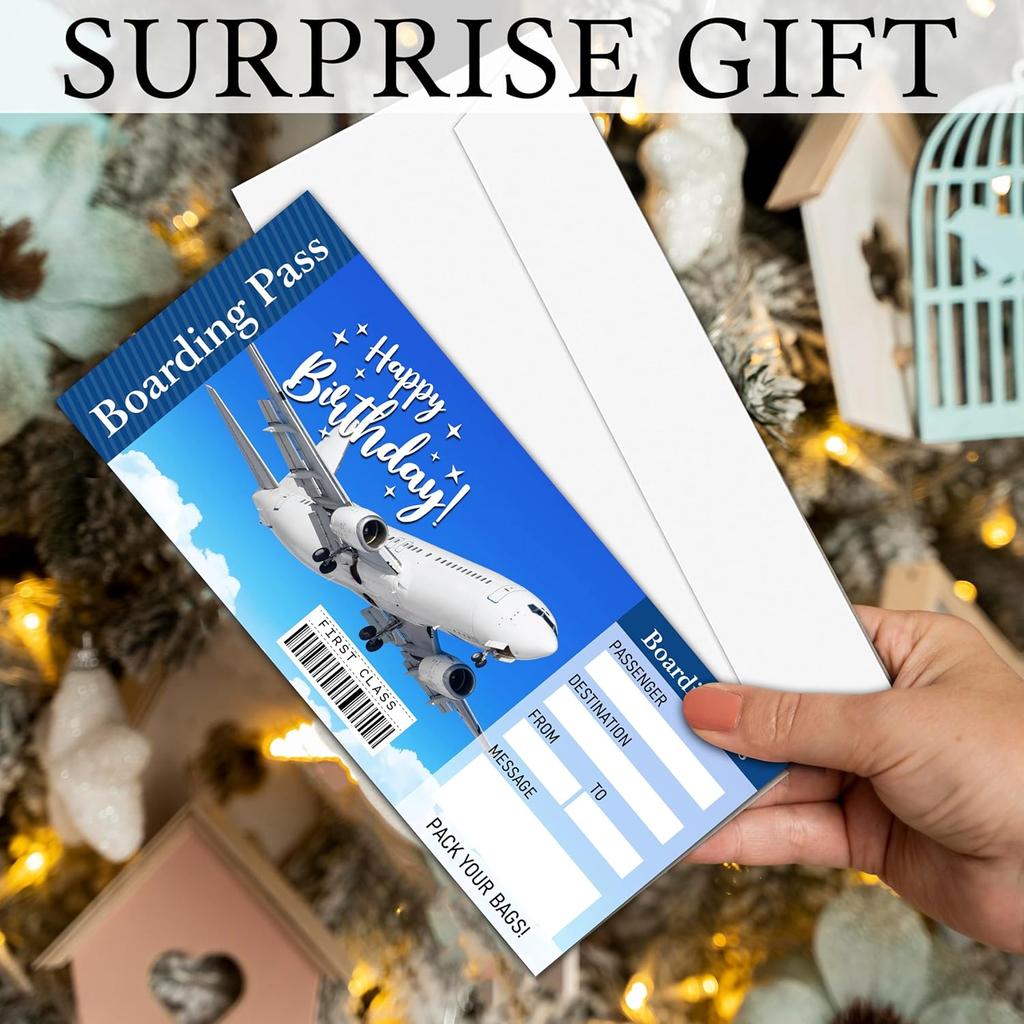 Birthday Boarding Pass Gift Ticket, Surprise Trip Reveal Ideas, Birthday Christmas Anniversary Valentine's Gifts, Fake Plane Tickets, 1 PC (A02)