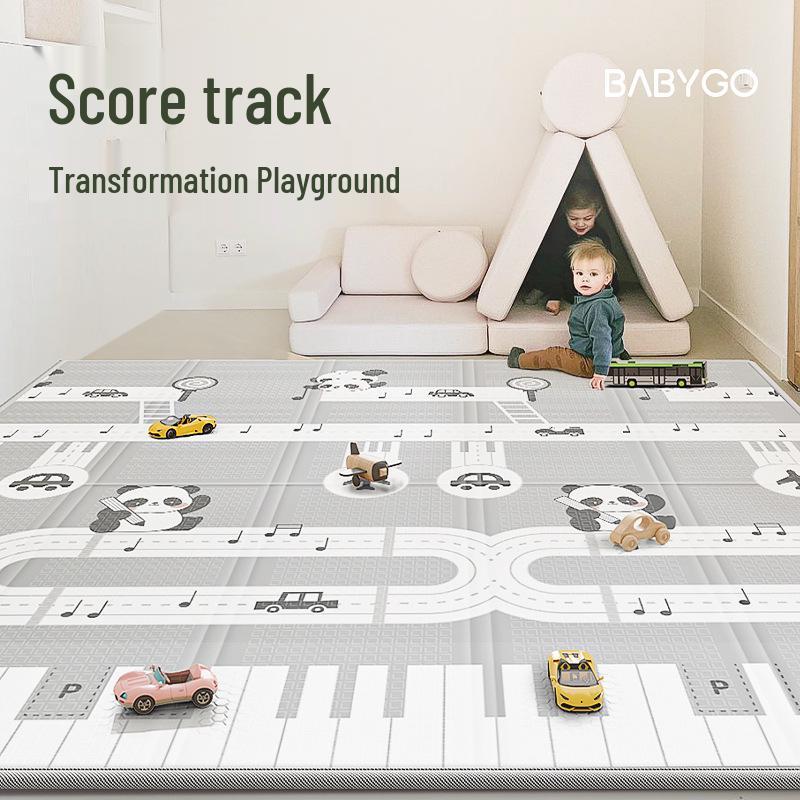 BABYGO Foldable Infant Crawling Mat - Thick XPE Foam Baby Play Mat for Home