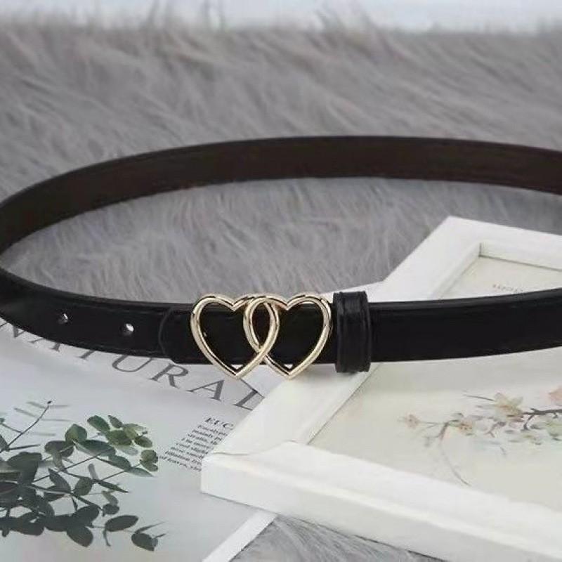 Pu Heart Trendy And Butterfly Buckle Womens Belt Fashionable Accessory For School And Work