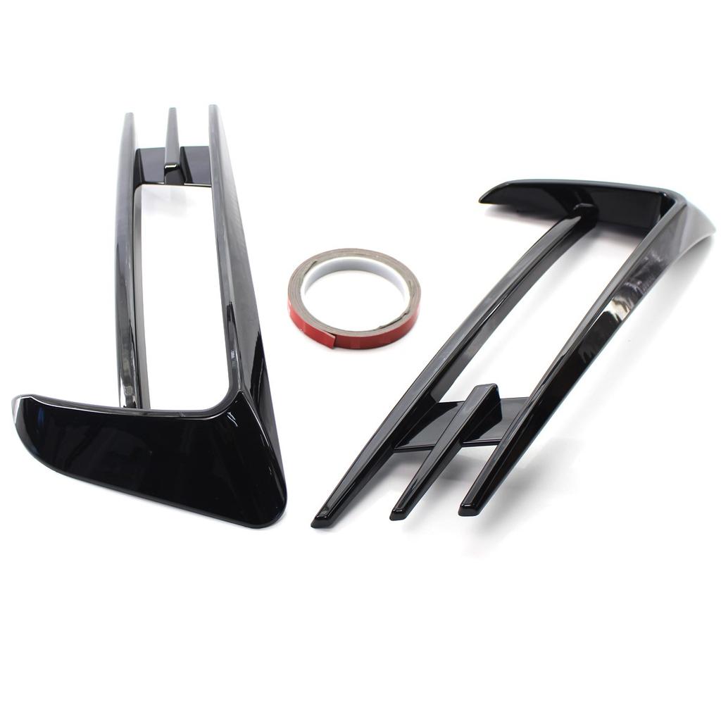 1 Pair Glossy Black / Carbon Fiber Look Car Front Fog Light Lamp Eyebrow Eye Lid Wind Knife Cover For VW For Golf MK7