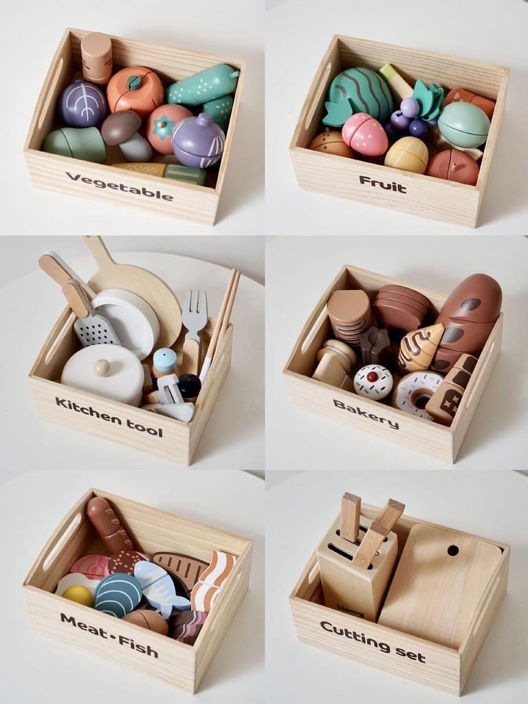 Wooden Playhouse Market Stall & Cash Register Toy for Kids' Supermarket Simulation
