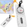 Compass Map Scale Ruler Folding Survival Waterproof Multifunctional for Outdoor Hiking Camping Survival Guiding Tool