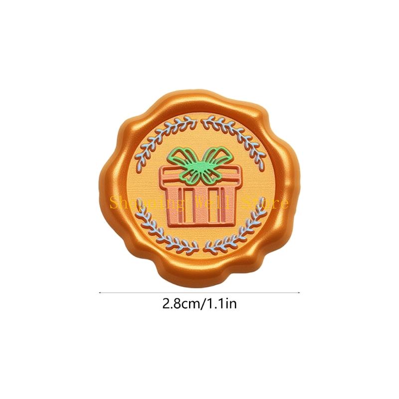 KX4B Pack of 50 Heart Wax Seal Sticker Waterproof Decoration Use