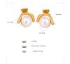 18K Gold Plated Imitation Pearl & Titanium Steel Earrings for Women