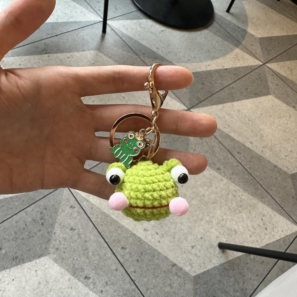 4cm Cute Crochet Keychains Knitting Funny Frog Keychain Creative Key Holder For Keys Storage Bag Knitted Doll Keyrings Wholesale