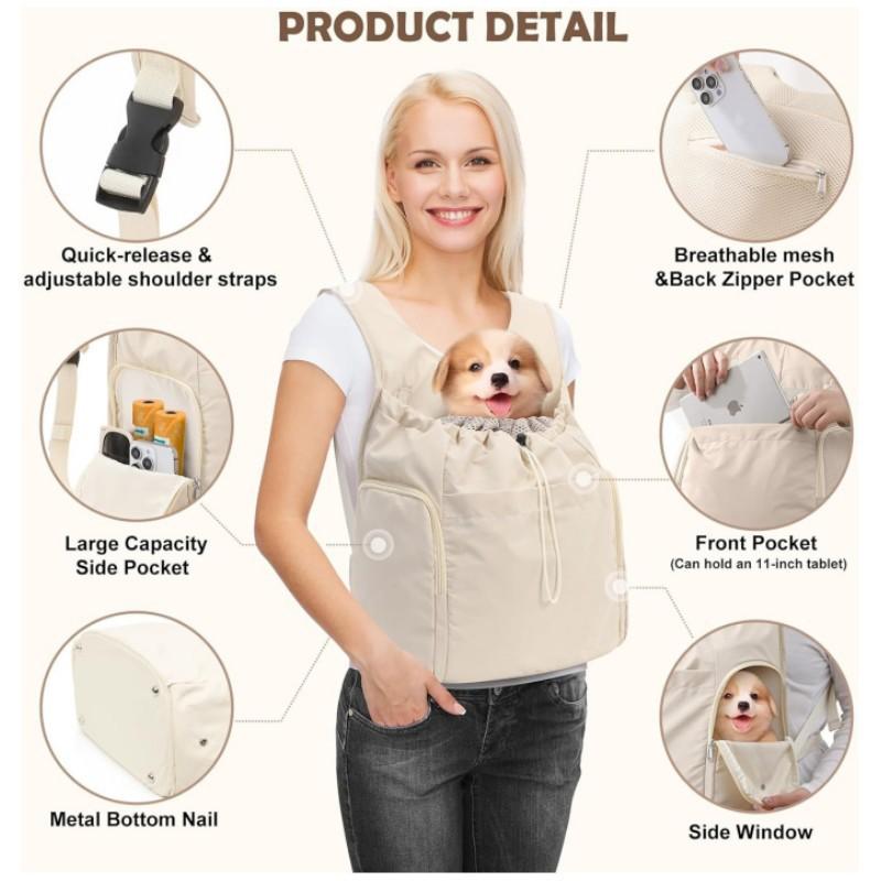 Large Capacity Pet Carrier Backpack Cats Small Dogs Breathable Front Chest Bag Portable Travel