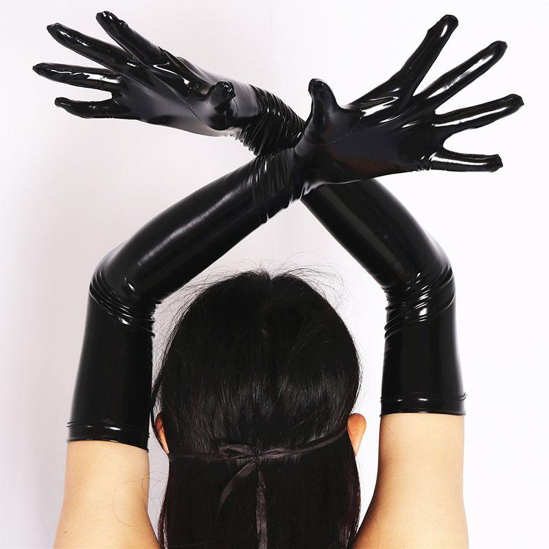 

Кос Агент Женщина Крутой Красивый Зеркальный Лак Сценические Перчатки Black One size