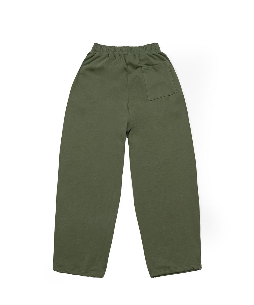 PHERMENON Pigment Oversized Wide String Jogger Pants - Khaki