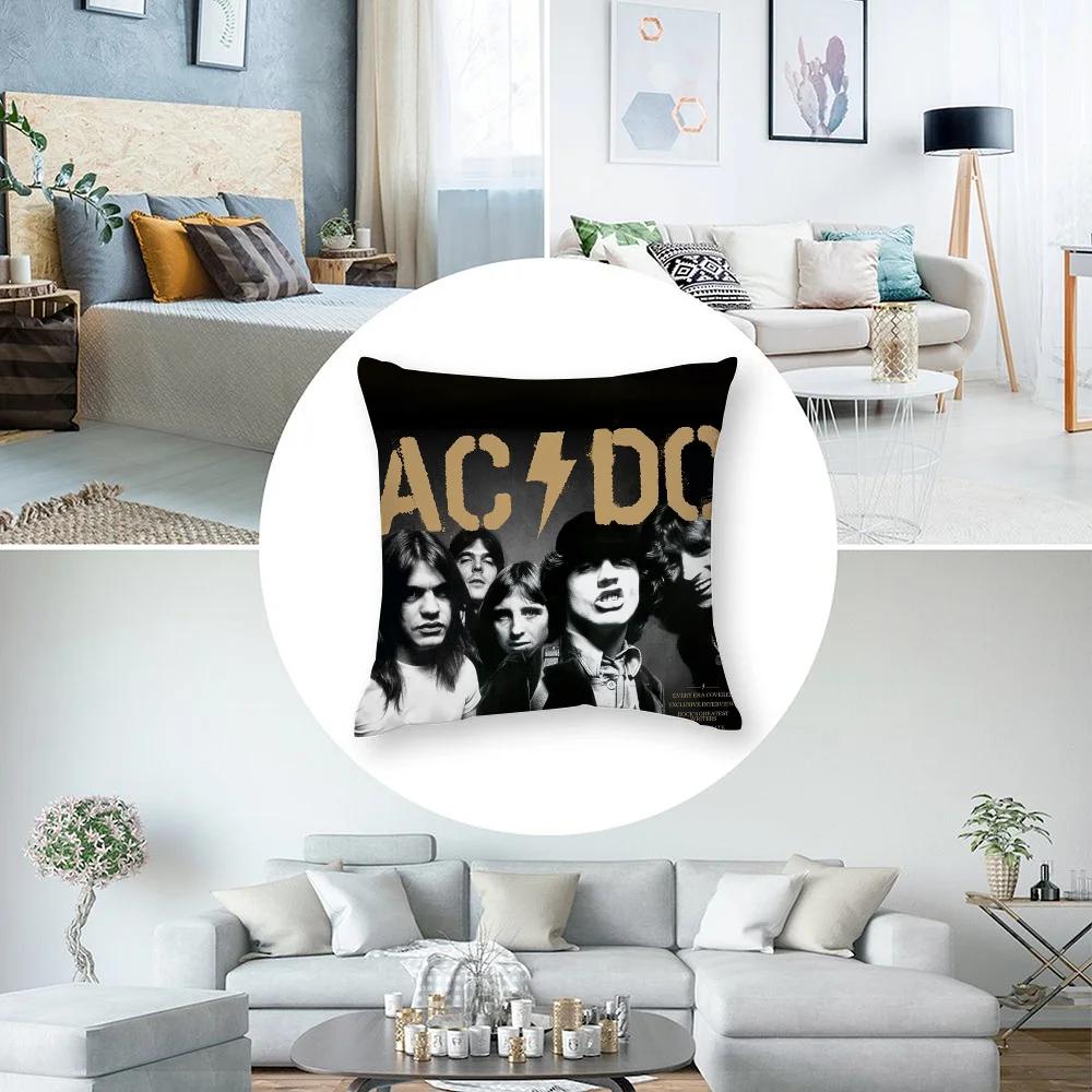 A-AC D-DC Back In Black Pillow Case Plush Fabric Soft Double Sided Print Sofa Cushion Cover Throw Pillow Covers