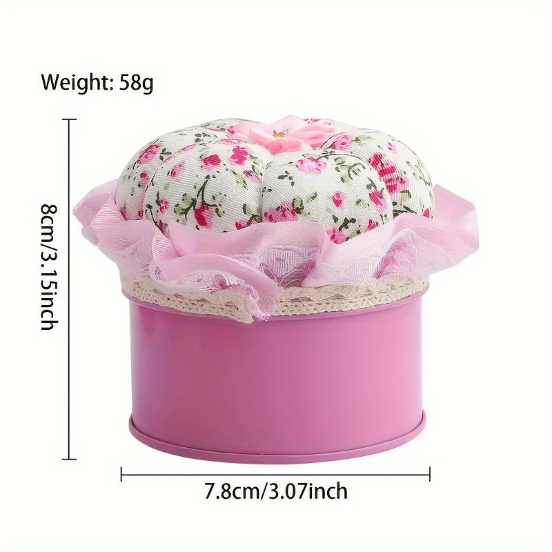 Floral Sewing Needle Insert, Storage Box with Pin Cushion Cover, Pin Holder Sewing Pin Organizer, for DIY Craft Hair Clip Daily Hand Sewing