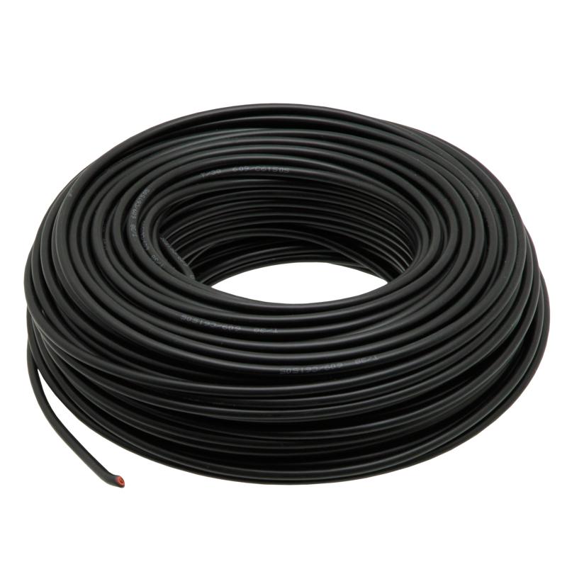Černý vodič, elektrický svazek, průřez 2,5 mm², =50 m, verze FLYY