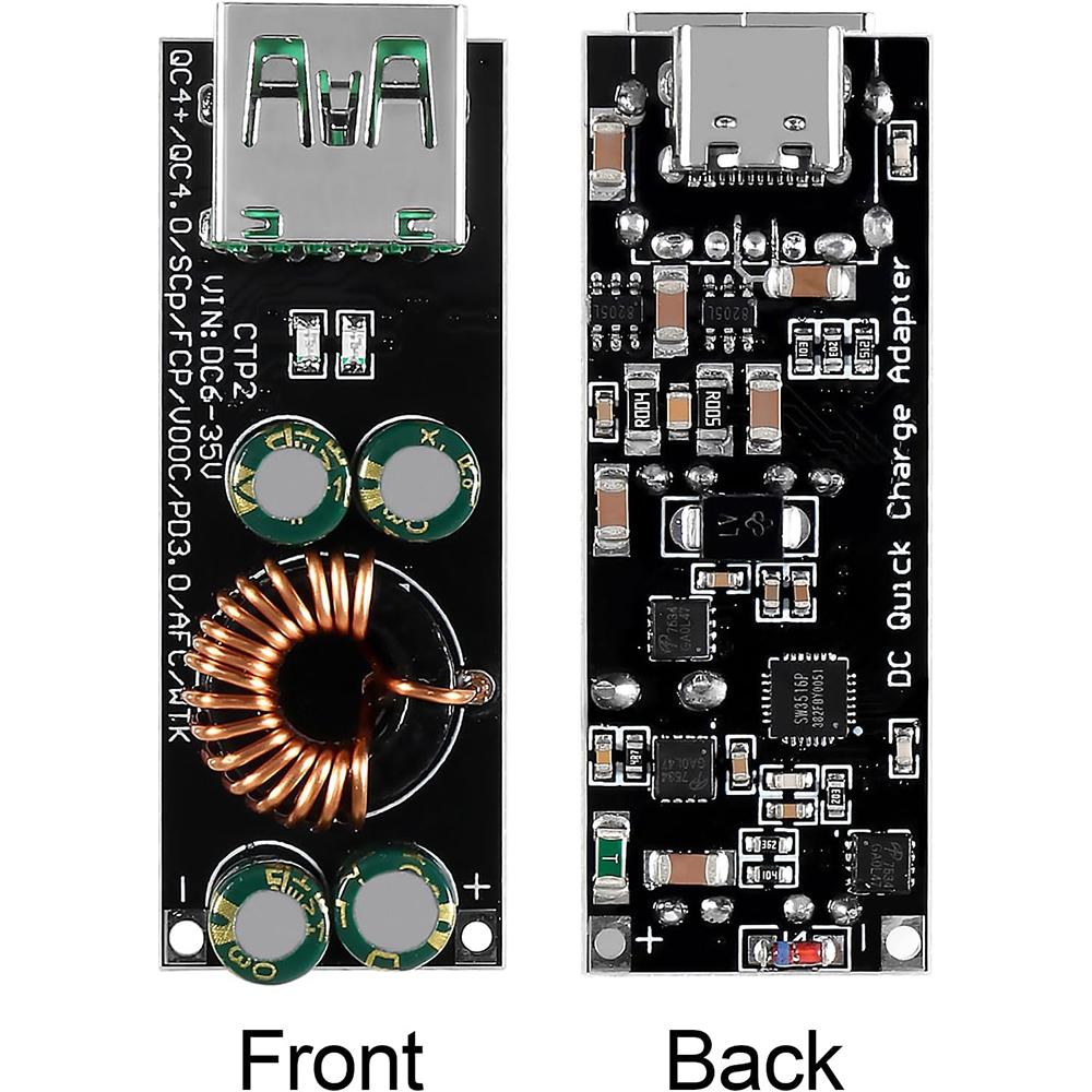 60W 6-35V DC To USB Type C PD 3.0 QC4 Type A QC3.0 DC Fast Charge 12V 24V Step-Down Power Module
