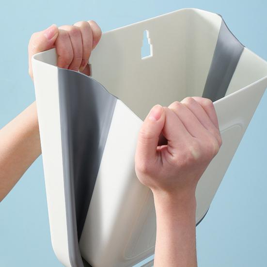 Foldable Garbage Container Cabinet Mounted Trash Bin, Compact Hanging Can, Kitchen Waste Bin Space Saving for Bathroom Office And Small Collapsible
