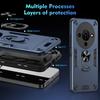 KEYSION Shockproof Armor Case for ZTE Blade A76 Soft Silicone+PC Metal Ring Stand Phone Back Cover for ZTE Blade A76