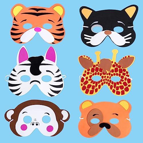 Toyvian Cute Hand-painted Animal Masks, Fox Masks, Cat Masks, Half Masks, DIY Unpainted Face Masks for Disguise, Balls, Costume Parties, Birthdays, Pa