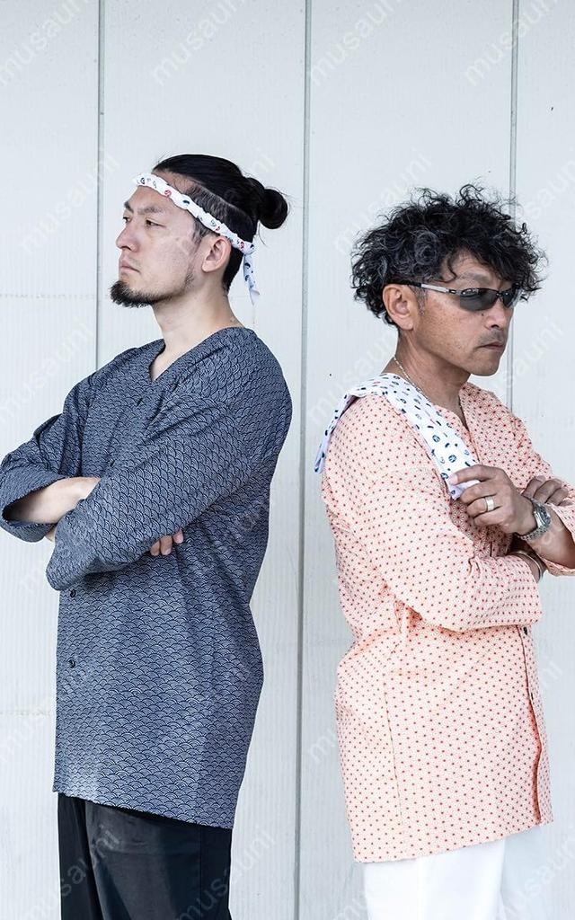 Musashino Murakami Clothing Koiguchi Left Chest Dabo Perfect for Work HOOH Size Uniform Japanese-patterned Shirt, 3/4 Sleeves, Pocket, Shirt,