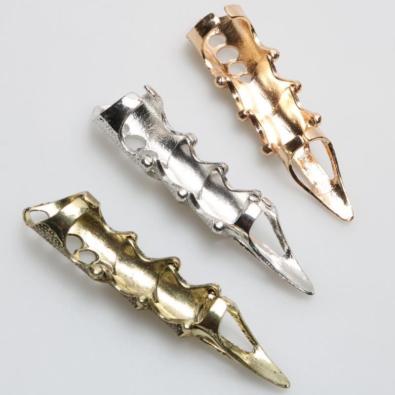 European & American Retro Rings: Punk Style Exaggerated Bendable Metal Nail Rings