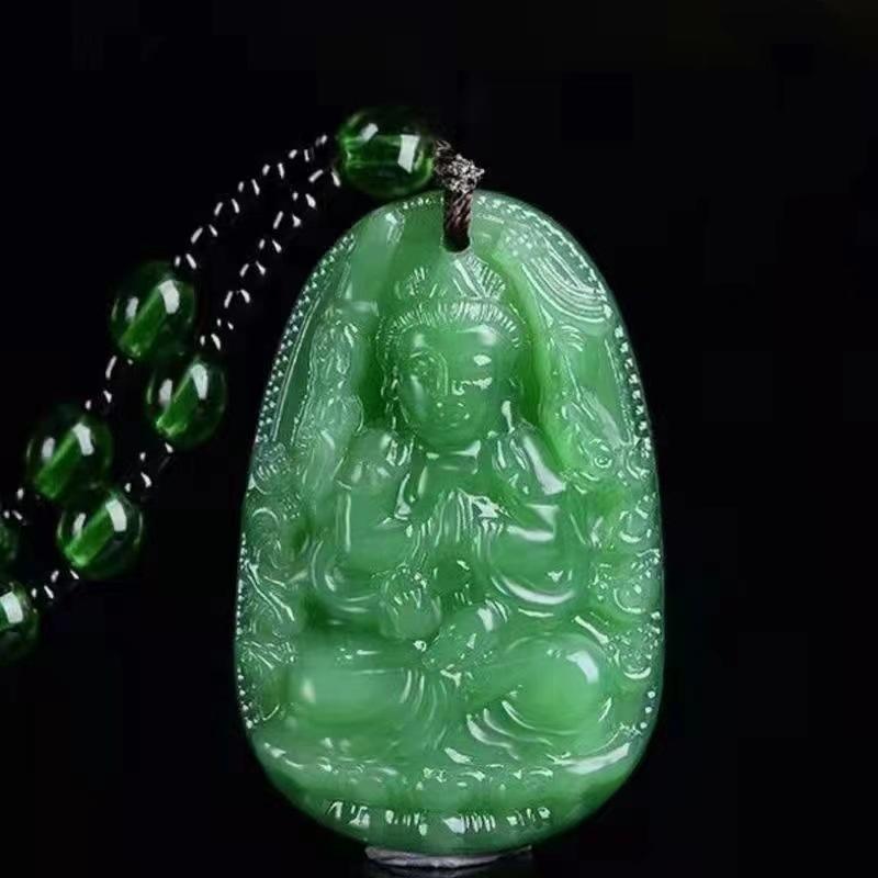 Chinese Lucky Amulet Buddha Necklace Manjushri Bodhisattva Guanyin Pendant For Men Women Long Sweater Chain Gift