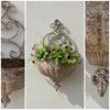 Wandplanter met Krulwerk Vintage Halfronde Mand Rustiek Hangend voor Terras,