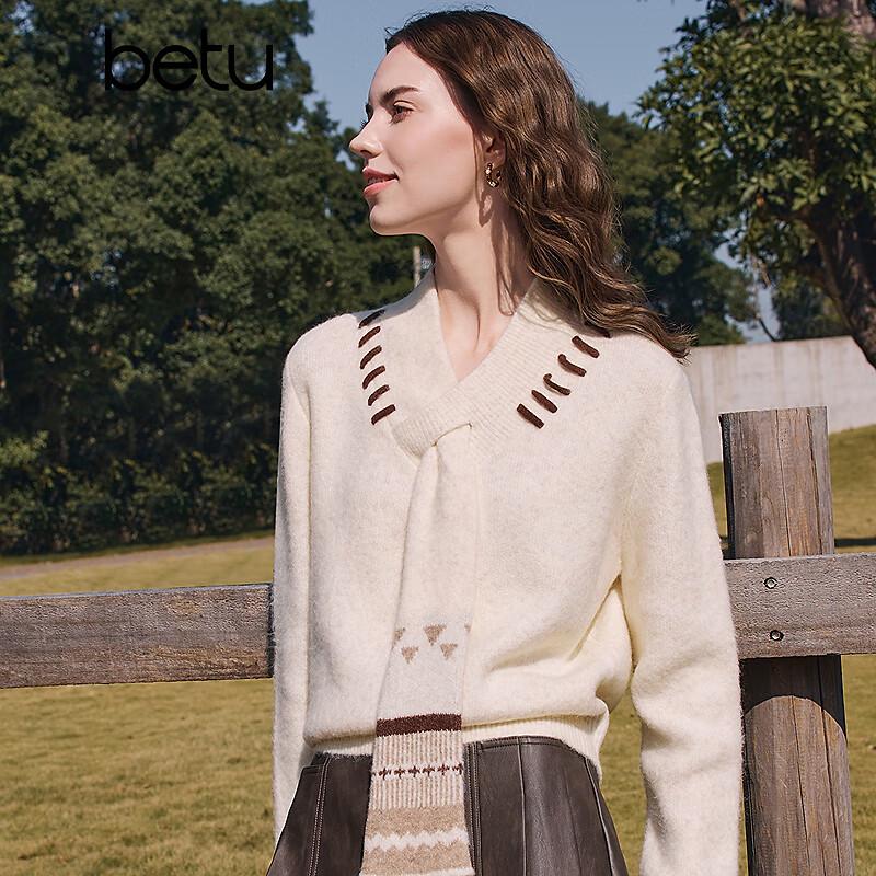 Betu Women's Scarf Collar Knit Top