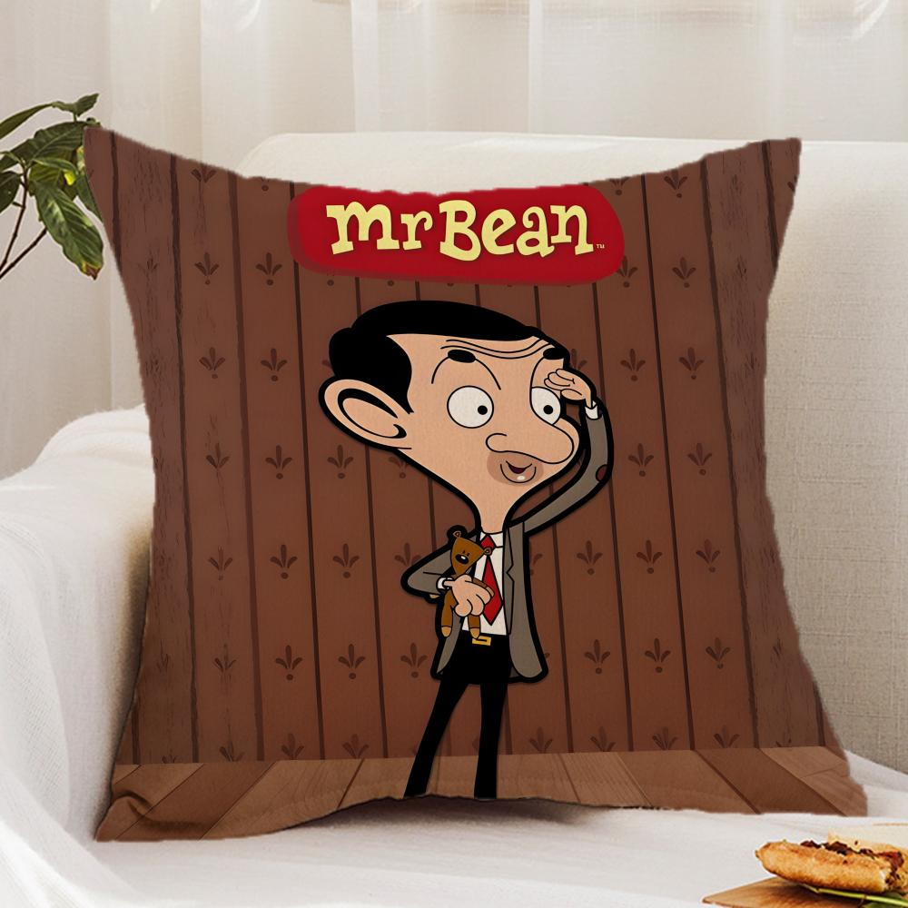 Anime M-Mr.BeanS Cushion Cover Premium Comfort Reversible Pillow Cover - Dual - Use Design for Home & Car