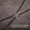 Western Bolo Tie with Unique Metal Star Turquoises Pendant for Stylish Men's Accessory Leather Cord Necktie Necklace