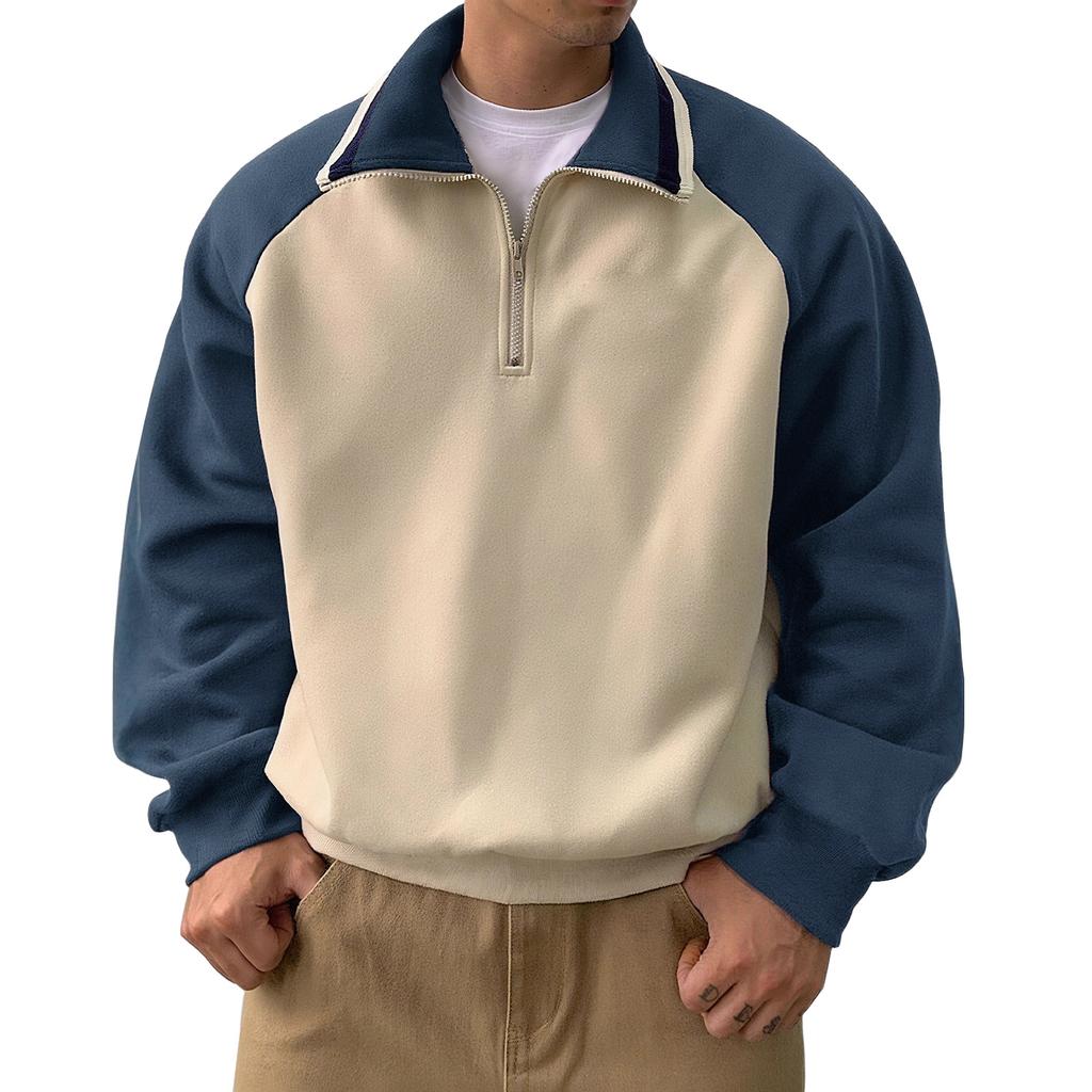 Half-zip Sweatshirt For Men, High Collar Half-zip Sweatshirt For Men.