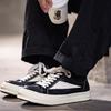 Outdoor Black PU Leather Low Top Thick Sole Men Shoes Jogging Lace Up Sneaker Fashion Casual Design Walking Trainers Footwear