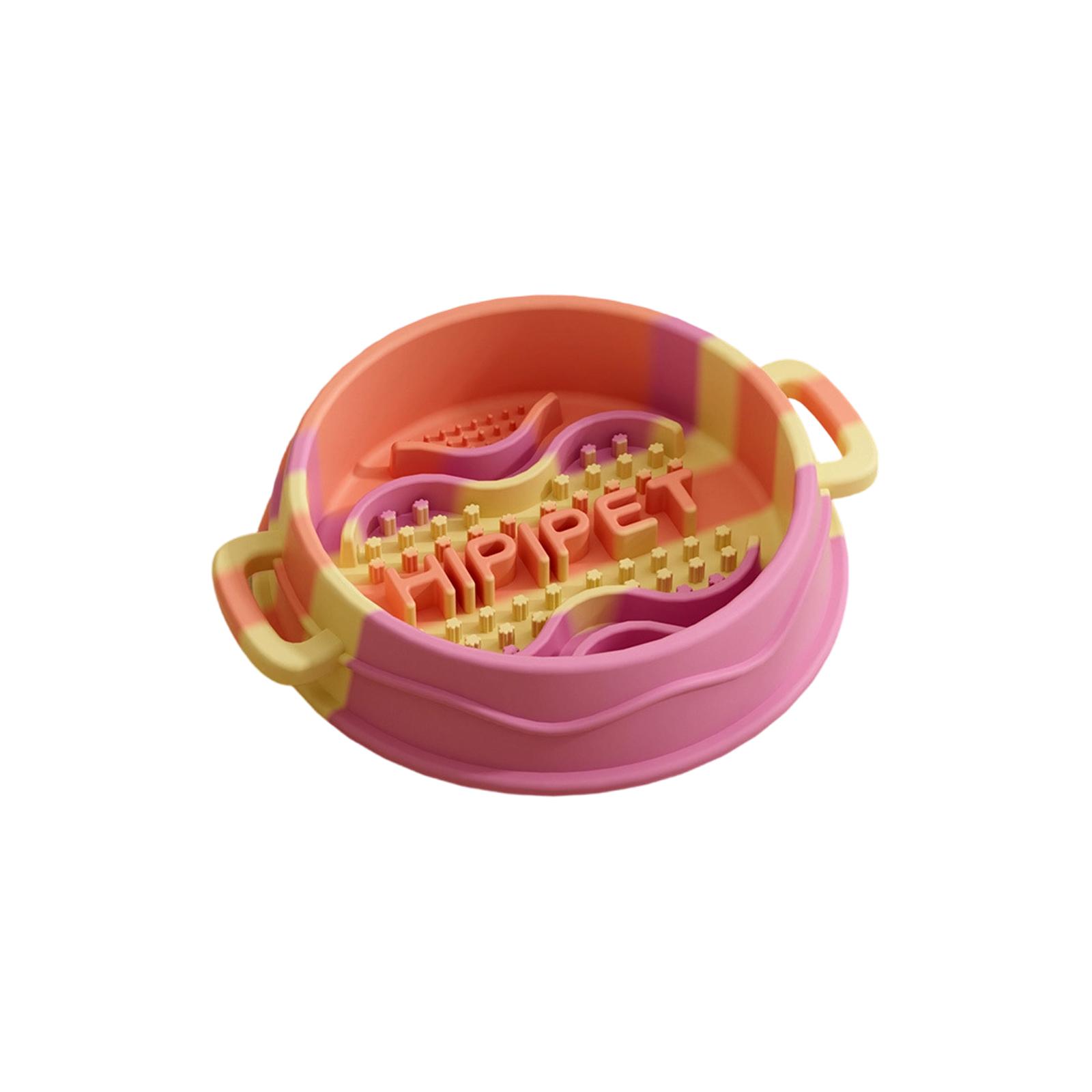 

Silicone Slow Feeder Dog Bowl With Handles - Non-, Healthy Eating For Small To Medium Dogs & Cats One Size оранжевый