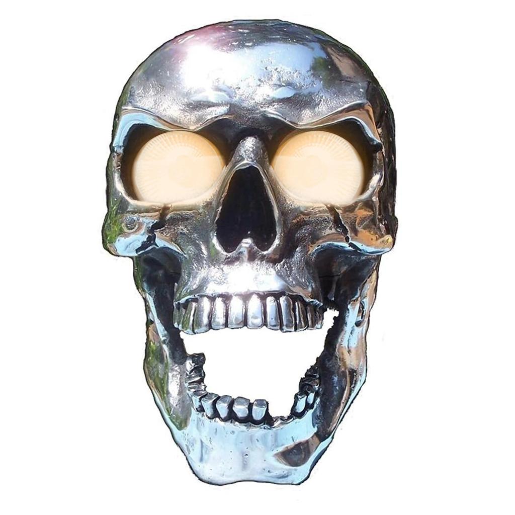 Hot Skull Headlight At The Real Headlight Motorcycle Skull Front Head Light Retro Resin Skull Headlight Motorcycle Decoration