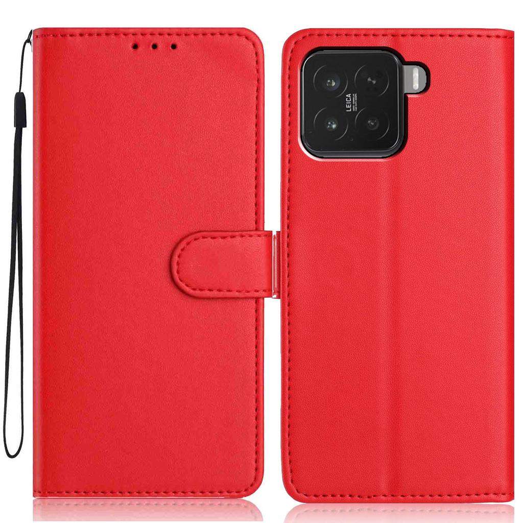 For Xiaomi 15T Pro Wallet Case with Strap/Multiple Card Slots Solid Color Leather Stand Phone Cover