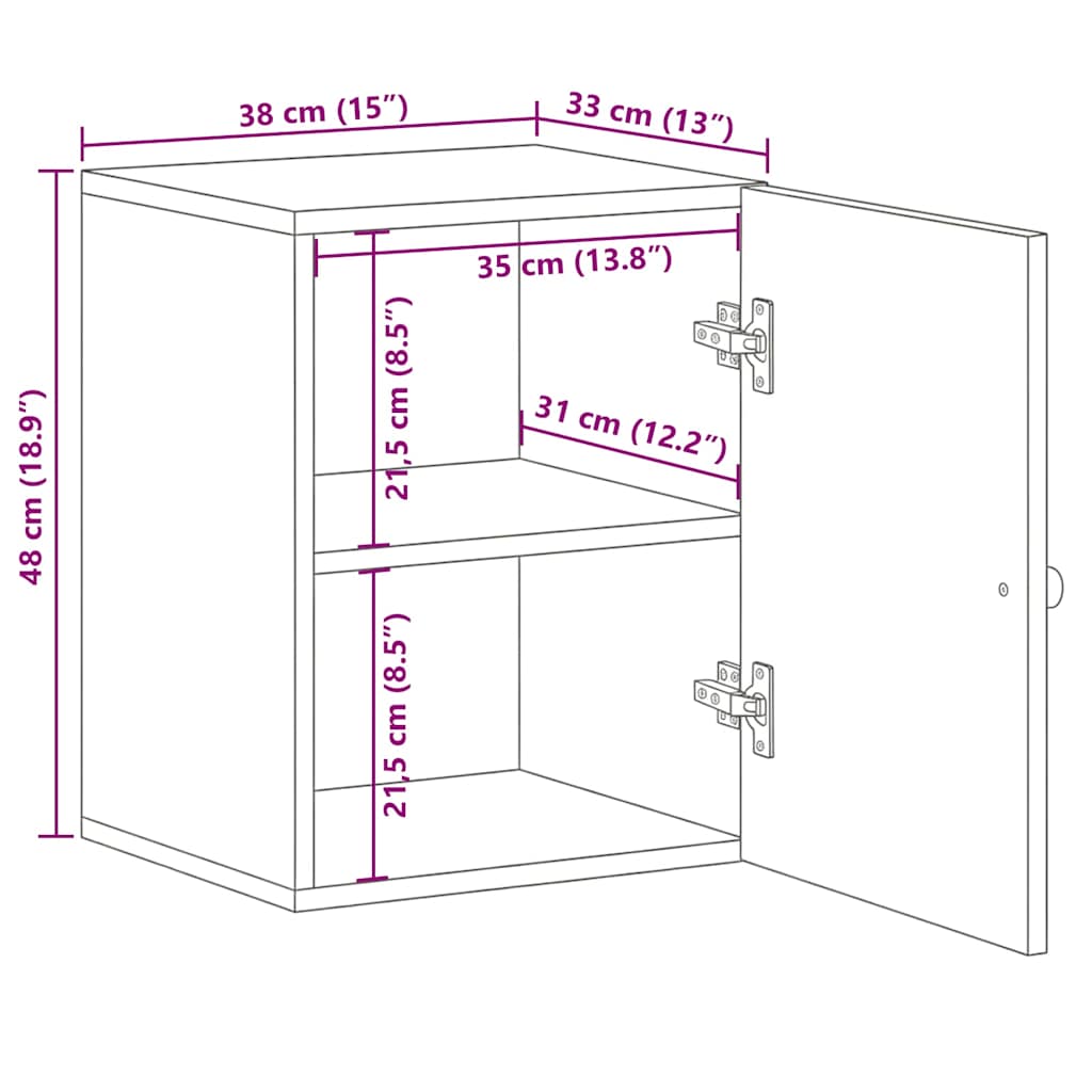 Wall Mounted Bathroom Cabinet Black 38 x 33 x 48 cm Solid Mango Wood