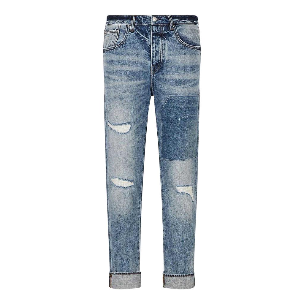 Armani Exchange Mens Distressed Tapered Jeans