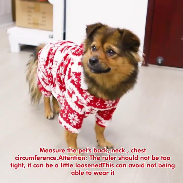 Pet Clothes for Dogs and Cats Christmas Puppy Jumpsuit Hoodie Coat Vest Coral Fleece Winter Warm