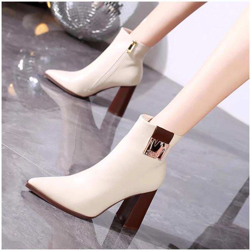 Spring Autumn High Heels Women Ankle Boots  Short Boots High Heel Shoes Small Plus Size