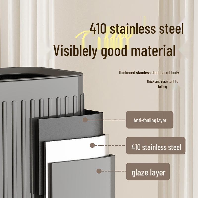 Double-Layer Guest Room Trash Can for Hotel/Bathroom/Office, 8L, Lidless Design