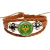 España Guardia Civil El Honor Es Mi Divisa Glass Leather Bracelets Multilayer Spanish Police Braided Bracelets Bangles Jewelry