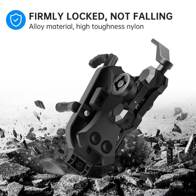 Motorcycle Mobile Phone Holder Shock-Absorbing Anti-Skid 360° Universal Ball-Head Rotating Six-Claw Silica-Fixed Bracket