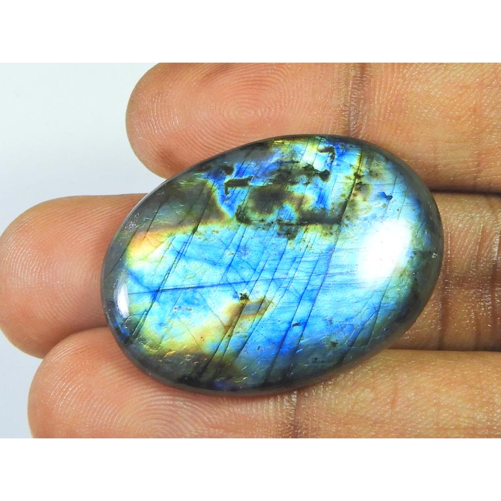 35X37MM Natural Labradorite Purple Spectrolite Oval Cabochon Loose Gemstone SK-3281