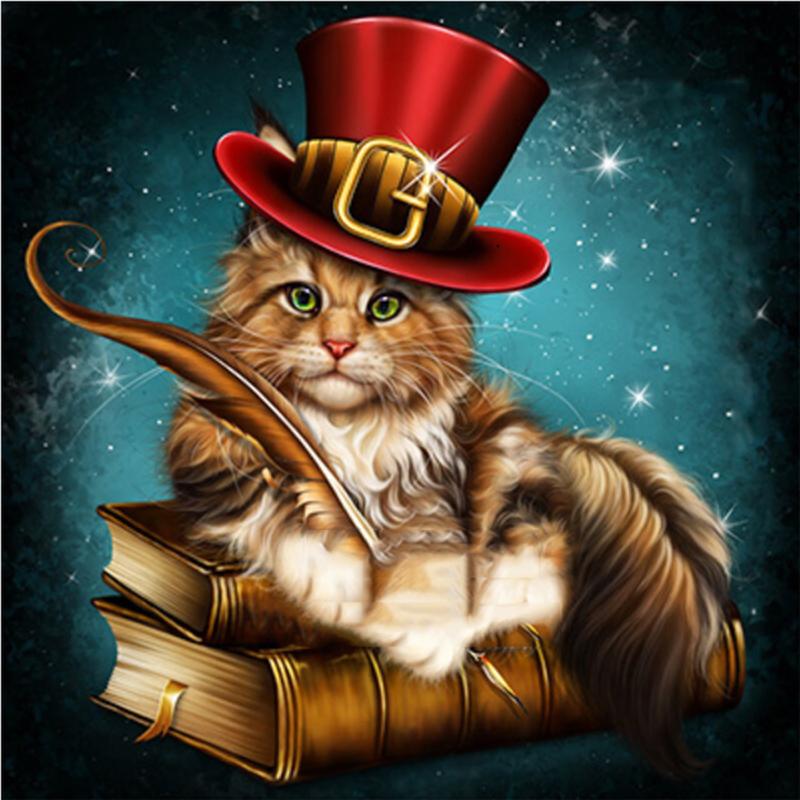 5D DIY Diamond Painting Cat Cross Stitch Kits Diamond Embroidery Animal Needlework Mosaic Full Square Decor For Home