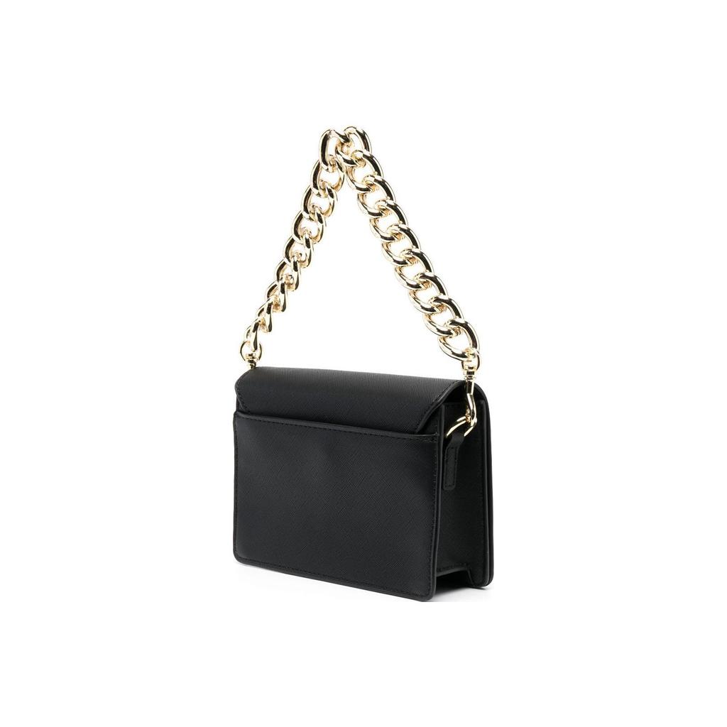 Versace Jeans Couture Chaîne Logo Doré Bandoulière Sac à Main Similicuir Sacs à Main Femme Noir 75VA4BL3ZS467899