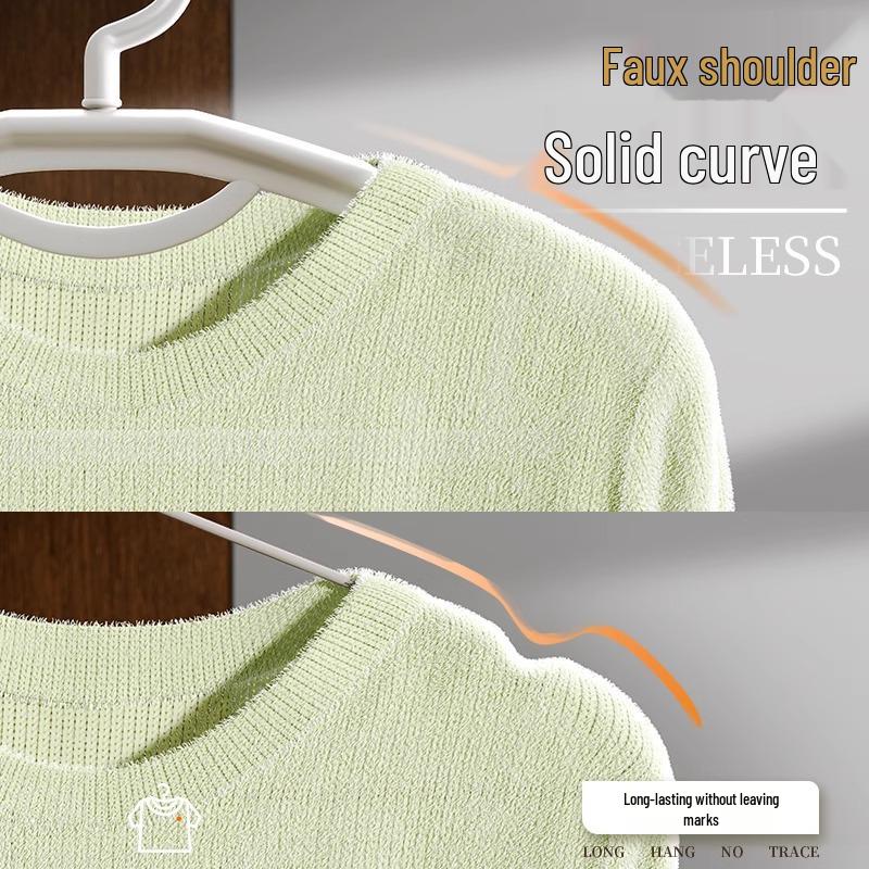 High-End Non-Slip Half-Round Plastic Clothes Hanger - Anti-Shoulder Marks