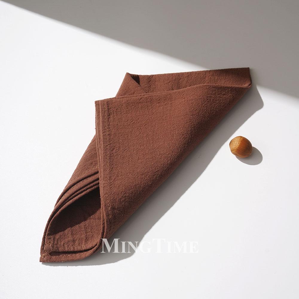 6pcs Cloth Napkins 40cm X 40cm Plain Washed Cotton Vintage Reusable Table Napkin for Gatherings Wedding Baby Shower Dinner Party
