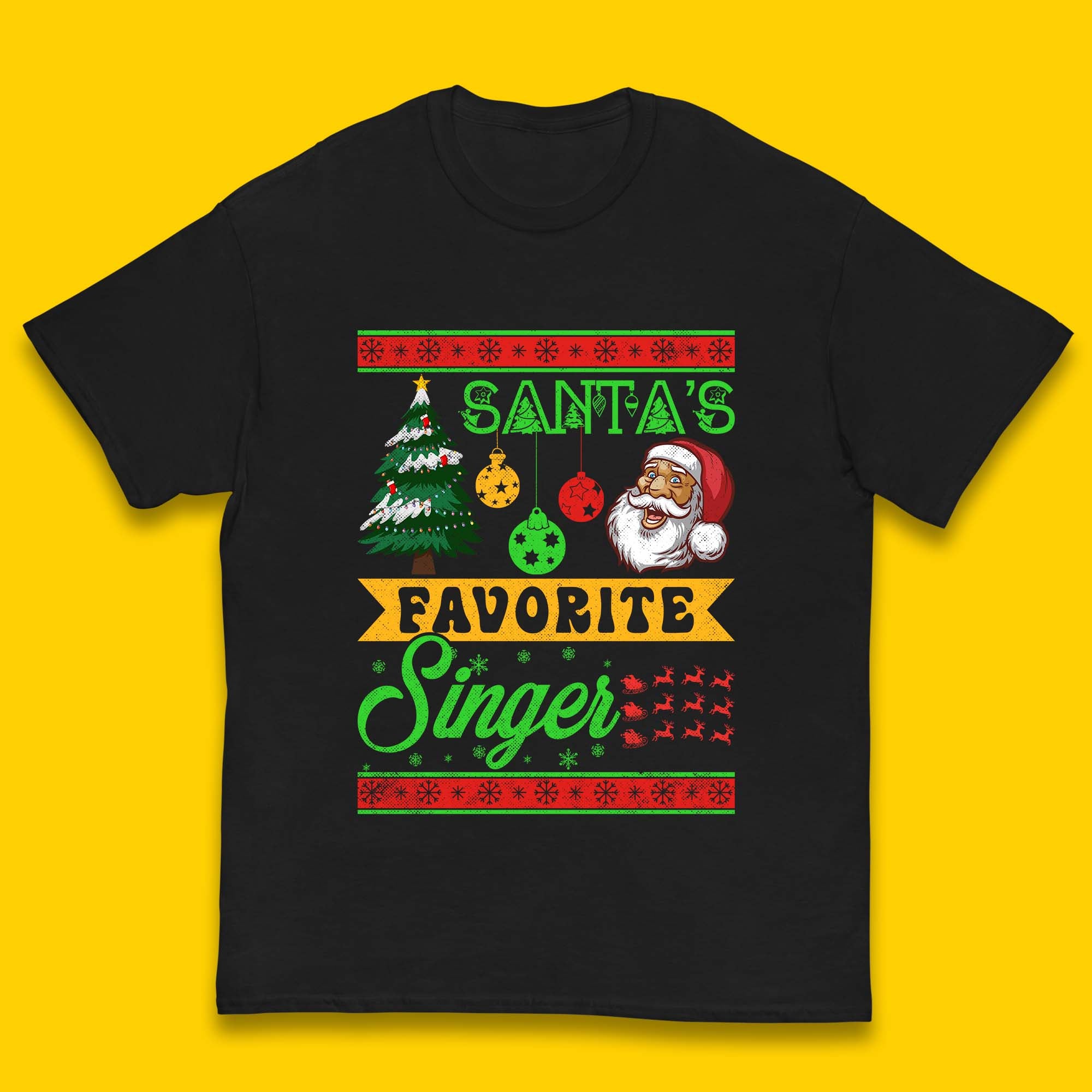Santa s Favorite Singer Christmas Kids T-Shirt 100