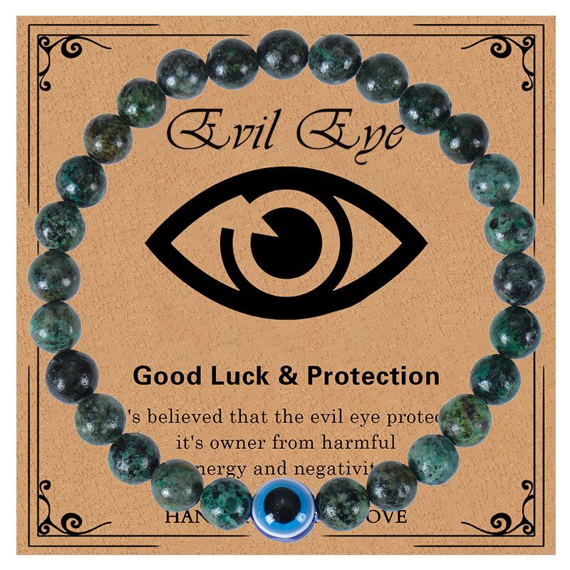 

JYL TS Bracelet Custom Photo Turquoise Beads Preserves Memories & Calm 6MM-African Pine солом яний